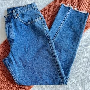 Vintage SAMPLE Gap Straight Leg Jeans, Blue Denim, High Waist, Woman's 8R